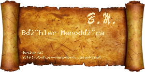 Böhler Menodóra névjegykártya